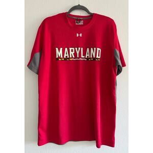 Under Armour Maryland Terrapins Red Athletic T-Shirt Large